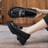 Thick-soled women's new retro polished small leather shoes, small inner height increase, small size 333.