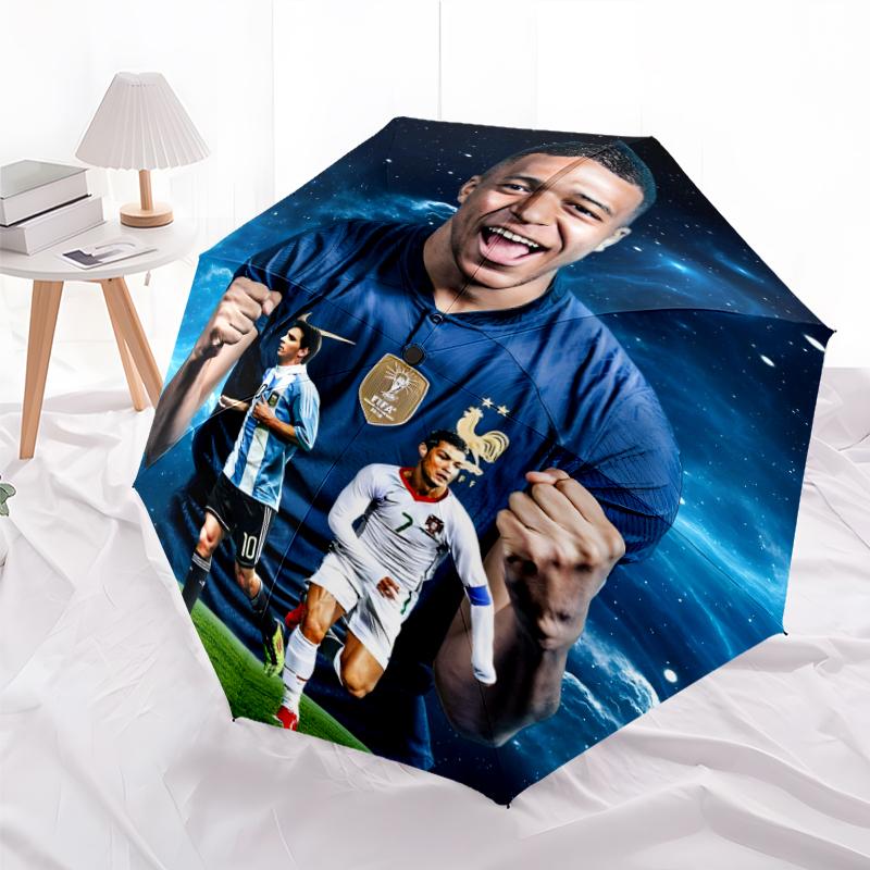1pc M-Mbappe Umbrella, Sun Protection, And UV Shielding. It Has Eight Sturdy Ribs for Outdoor Use And Perfect As a Holiday Gift