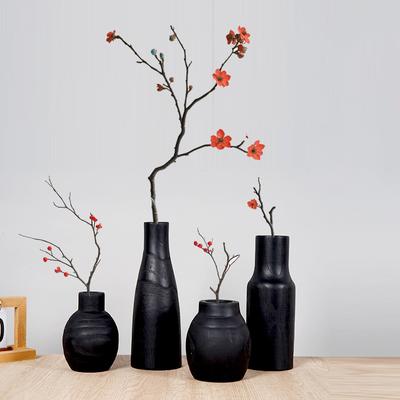 1Pc Artificial Flower Vase Wood Pot Wall Decor Durable Living Room Planter