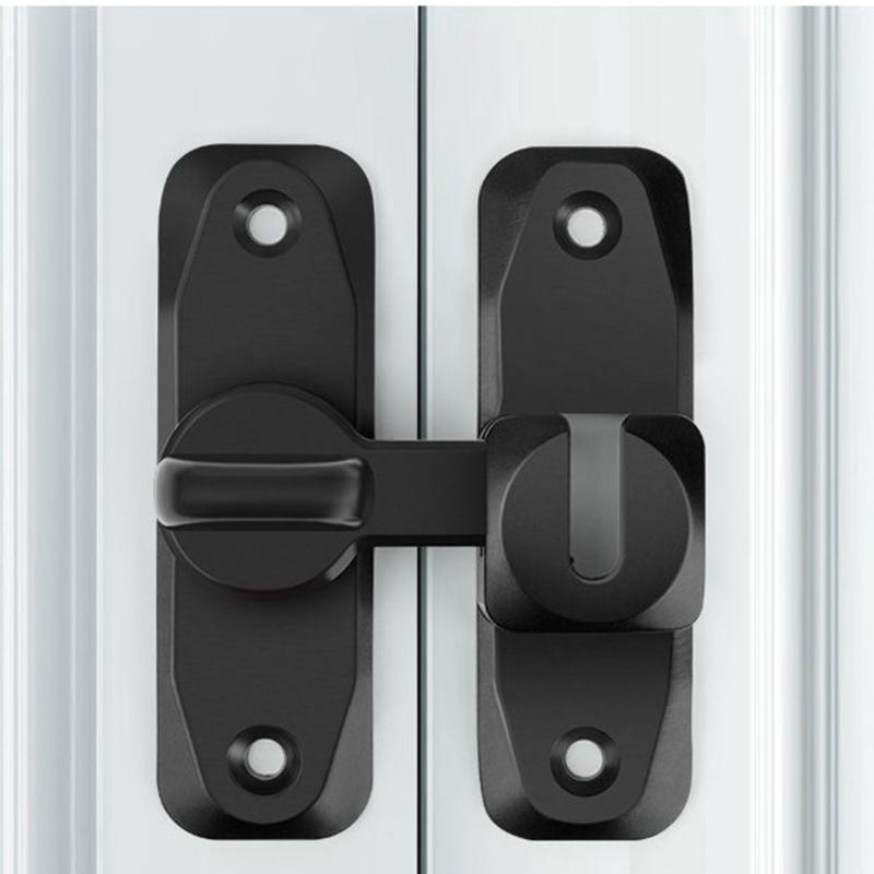 Zámky na posuvné dveře 90/180 stupňů Bez vrtání Bezpečnostní zámek posuvných dveří Flip zámek dveří ze zinkové slitiny Bezpečnostní kování Dlouhotrvající