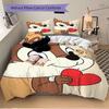 3pcs Chip & Dale Cartoon Squirrel Holding Heart Shaped Pattern Bedding Set, 1* Cover + 2*Pillowcases, Printed Bedding Set, Soft and Comfortable,
