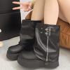 Anti-slip Shoes with Thick Soles and Elevated Heels. Women's New Style Boots. Short Boots.