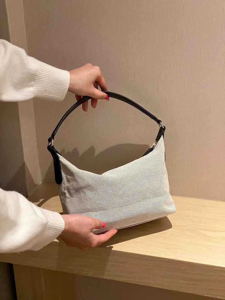 Dragon Xiang Bamboo Joint Mini Crossbody Tote – Women's Canvas Lunch Box Handbag
