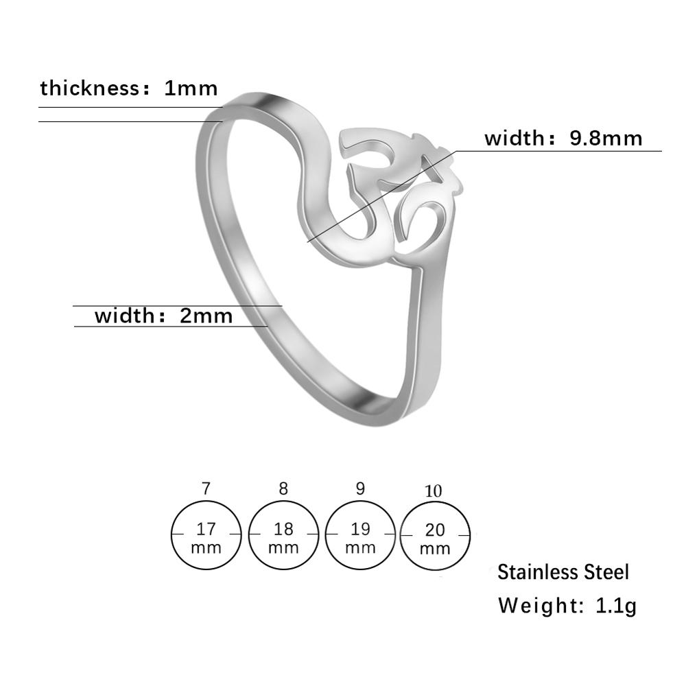 

LIKGREAT Buddhism Indian Yoga Om Symbol Rings for Women Men Stainless Steel Supernatural Talisman Amulet Religious Jewelry Gift 10