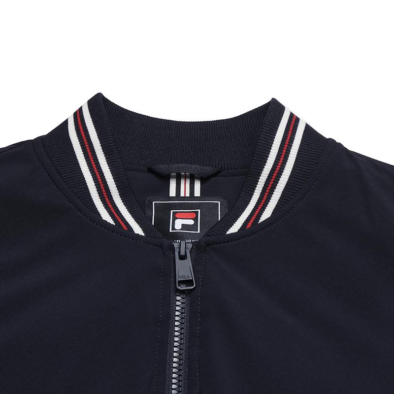 Fila Heritage Classic Comfortable Soft Baseball Collar Cardigan Cotton Jacket Men Jackets Legendary-Blue F11M548912FNV