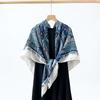 New imitation cotton and linen large square scarf blue and white shawl scarf with travel shawl sunscreen silk scarf women