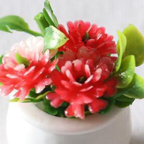5 Pcs Mini Potted Plant Dollhouse Miniature Bonsai Ornament Tiny Fake Plants And Flowers for Dollhouse Landscaping Crafts
