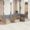 Garden Sofa Set with Cushions 11 Pcs Beige and Grey