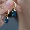 2025 Trendy Blue Water Drop Crystal Ear Cuffs: Stylish Summer Earrings