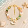 Holiday Charm FemaleBohemian Multicolor Crystal Starfish Shell Pearl Adjustable Bracelet Gold Color Wedding Jewelry For Women