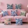 Quietly Elegant Chinese Paintings Cushion Cover Pillow Case Soft Friendly Fabric & Concealed Zipper
