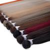 Synthetic Straight Hair Extension Salon Natural Hair Bundles 24-36 Inches Ombre Brown Blonde Fake Hair High Temperature Fiber