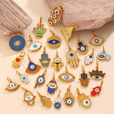 Creative Multi Devil's Eye Hand of Fatima Stainless Steel Pendant