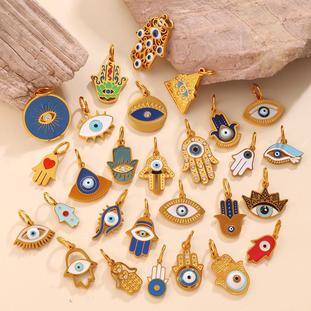 Creative Multi Devil's Eye Hand of Fatima Stainless Steel Pendant