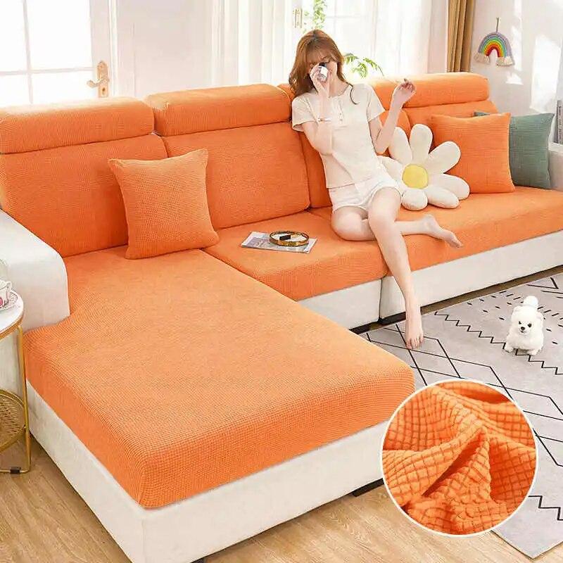Livingroom Jacquard Sofa Cushion Cover Stretch Washable Removable Couch Covers Universal 1/2/3/4 Seat