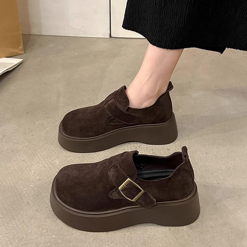 Platform shoes women's new spring and autumn one-pedal shoes retro casual single shoes