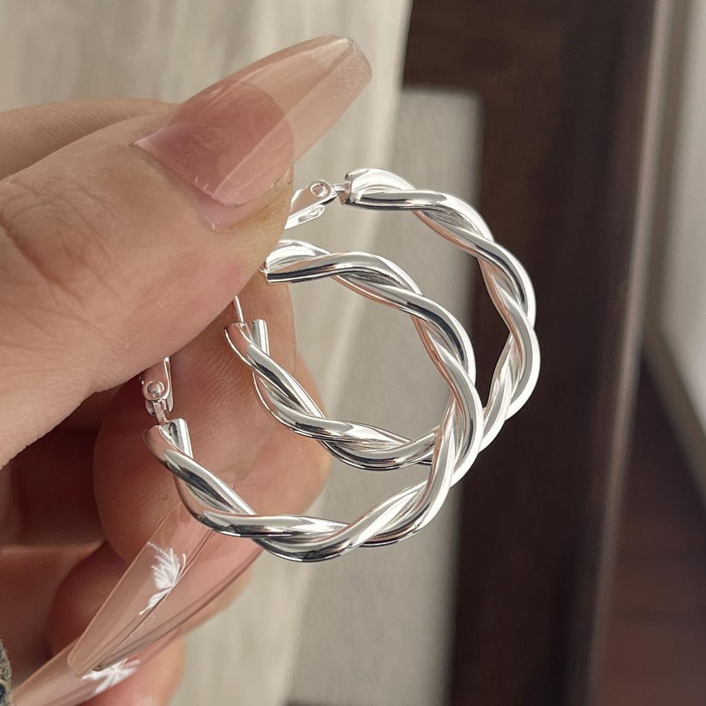 Xiaomi 925 Sterling Silber Vintage Ohrringe Für Damen Einfache Runde Hohlraum Ohrring Schmuck Allergievorbeugend Party Zubehör Geschenk