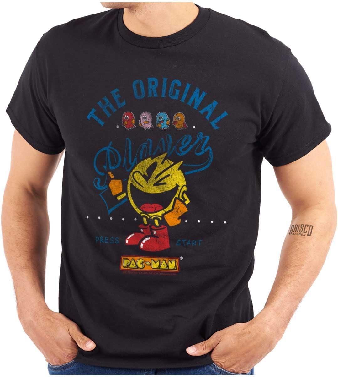 Pacman Оригинальный Игрок Смешная Графическая Футболка 80-х Мужская или Женская XXXXXL чёрный