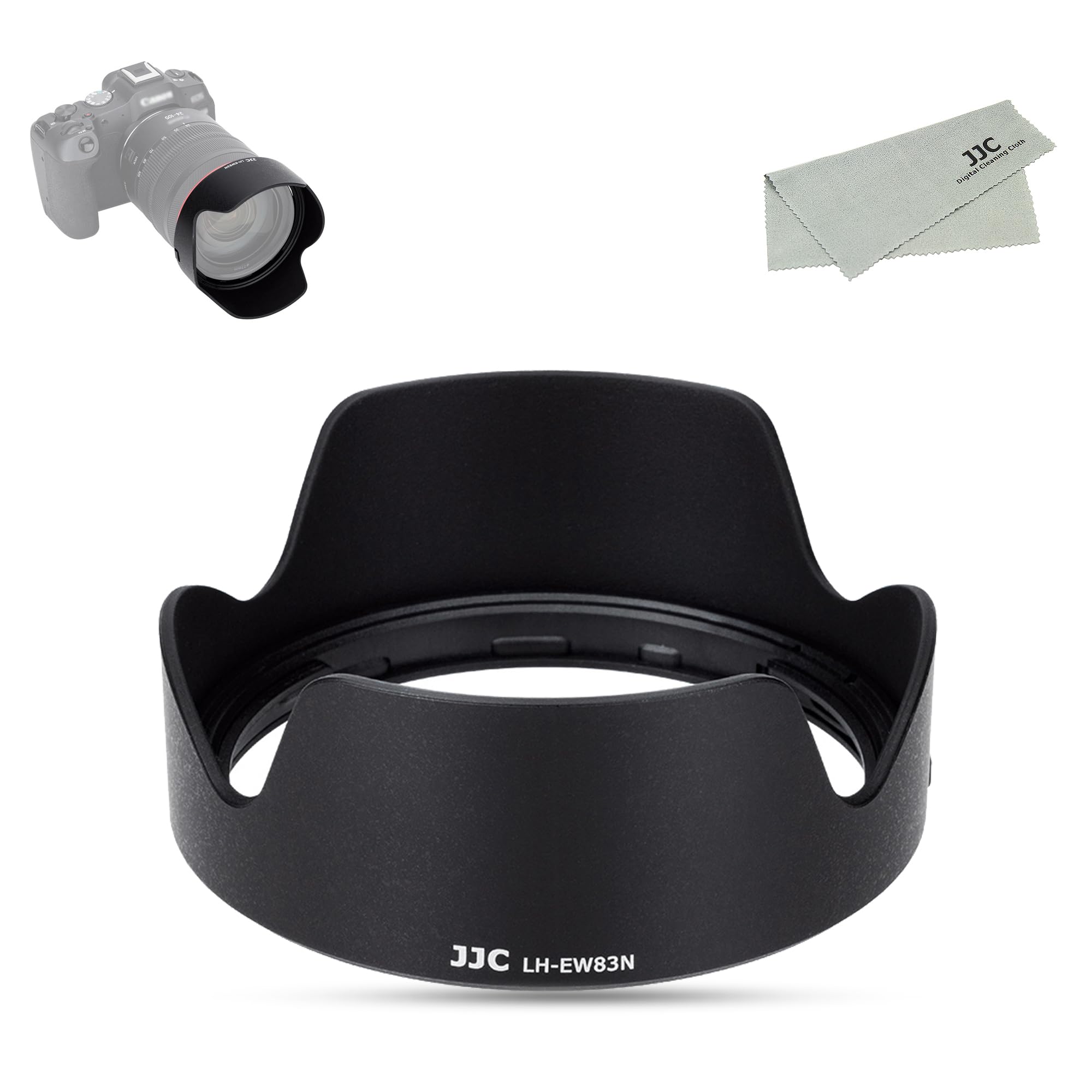 

JJC Reversible Lens Compatible with Canon RF IS USM EOS Compatible with 77mm Protective Filters and Lens Caps Flower-Shaped Hood, EW-83N 24-105mm f/4L