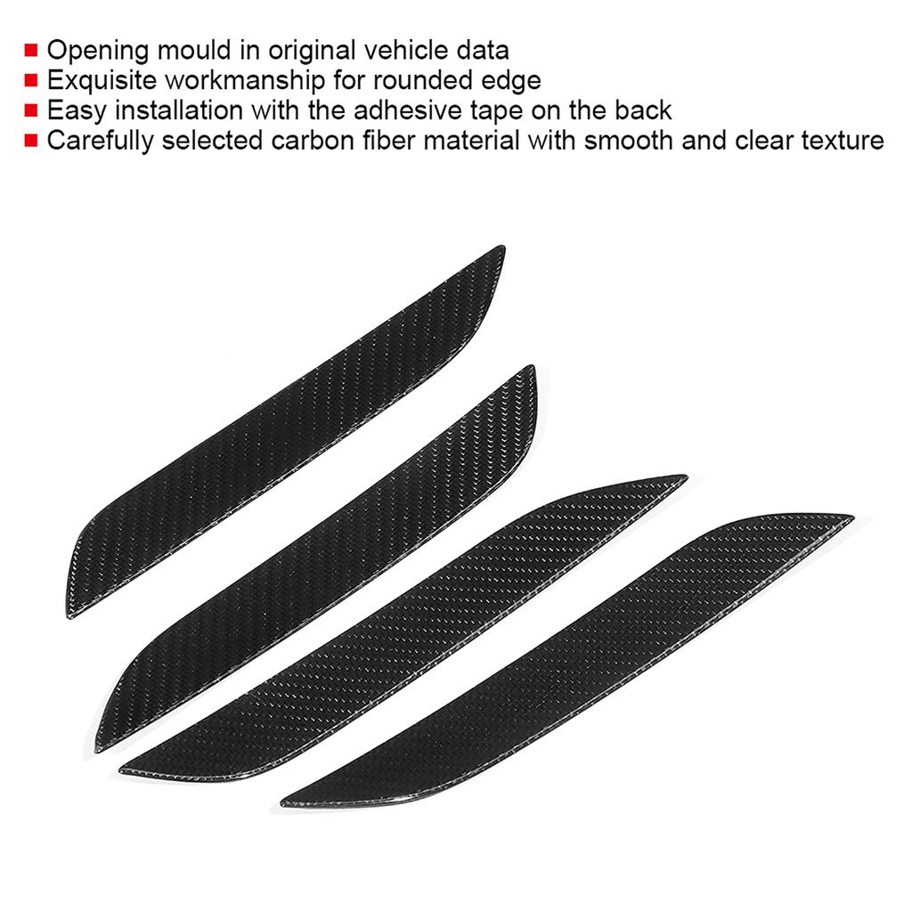 Carbon Fiber Car Door Handle Cover Trim Fits for Tesla Model S 16 18