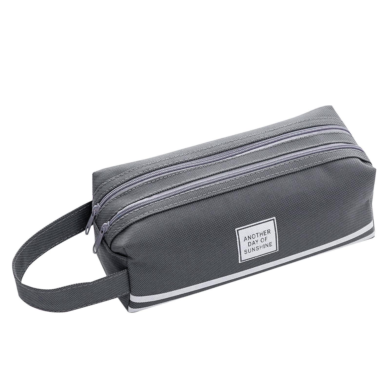 

Большая вместимость пенала для ручек и карандашей, дорожная сумка для карандашей, холщовые пеналы, дорожные косметички для студенток и женщин, школ темно серый
