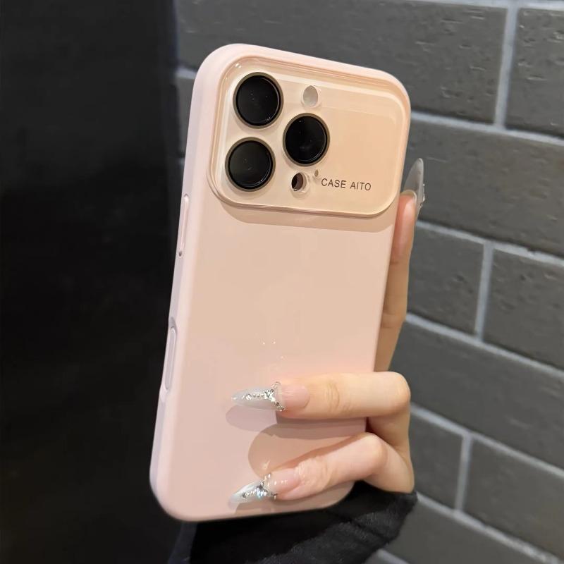 Large Window Liquid Silicone Original Soft Phone Case For iPhone 17 Air 17 16 15 14 13 12 Pro Max Funda Instantly Turn Series