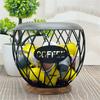 Artistic Iron Fruit Basket Inspired Coffee Pods Rack Open Structure Kitchen Office Storage Durable Metal Wood Materials