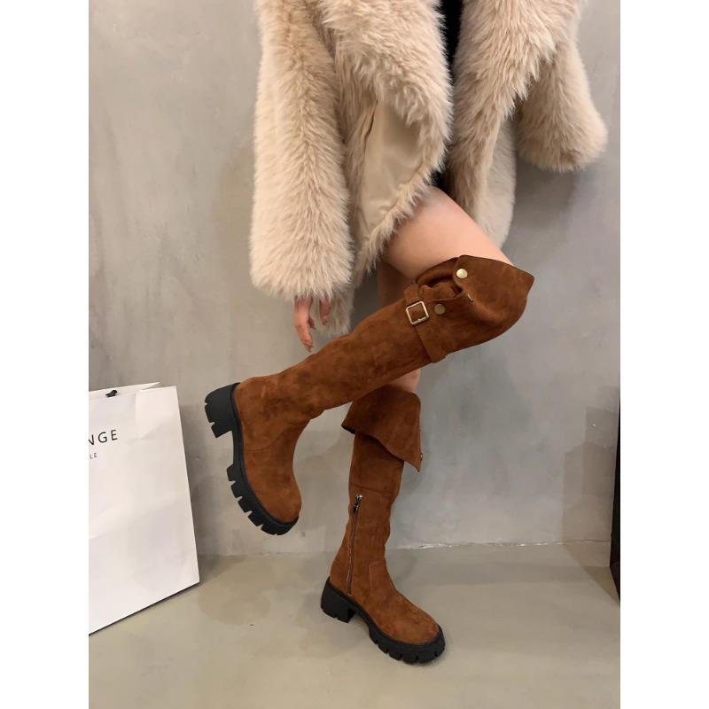 

Новые популярные модные женские брендовые женские сапоги на платформе, высокие сапоги на тонком толстом каблуке, сапоги выше колена, женская обувь для вечеринок, женская обувь 39 коричневый