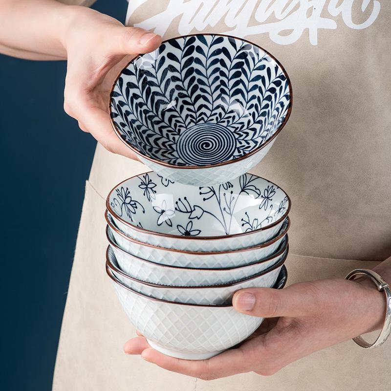 Porcelain Bowl & Plate Set - Blue & White Gift Set for Home, Creative Company Opening, Souvenir