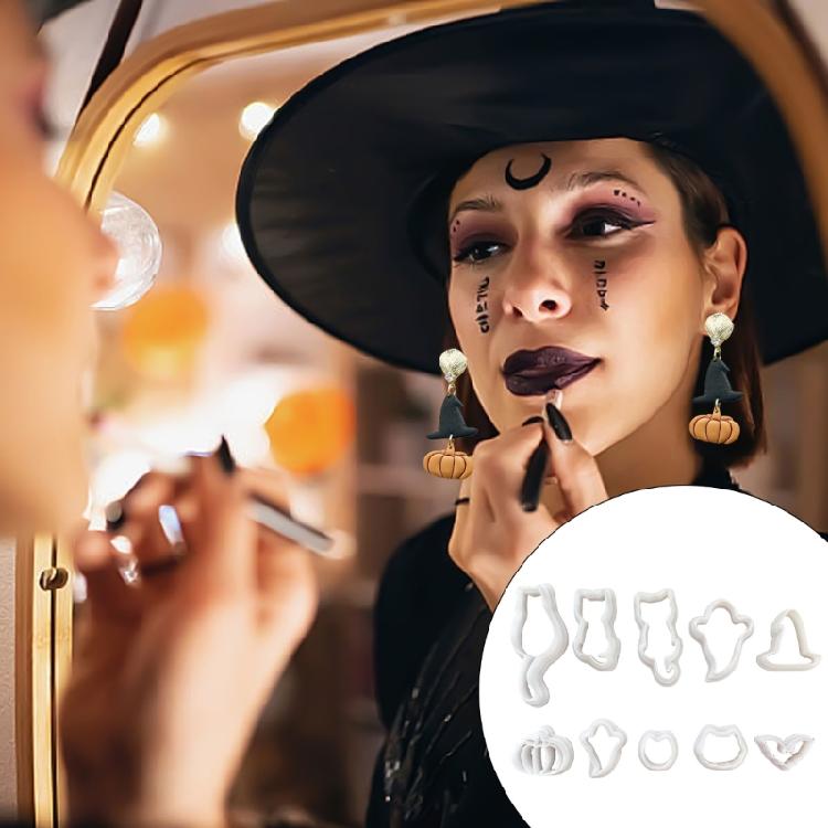 10 Pieces Pumpkins Clay Cutter Molds Halloween Series Clay Earring Cutter Easy To Use Pottery Tool Clay Cutter Molds