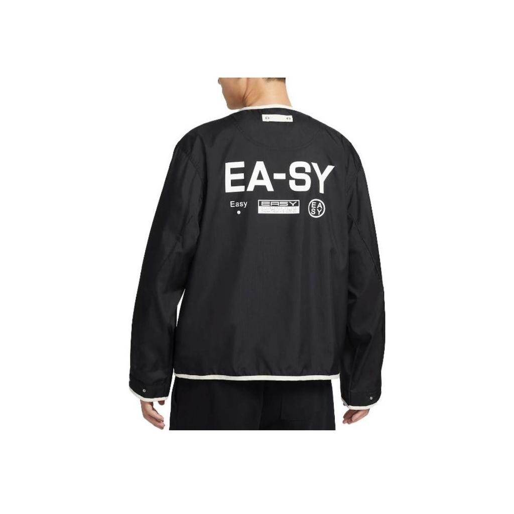 Nike Letter Pattern Zipper V-Neck Jacket Men Jackets Black DX0336-010