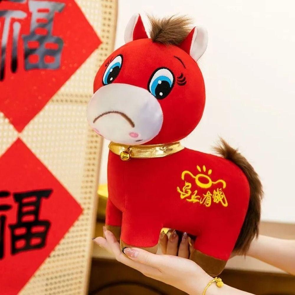 

Soft Plush Pony Doll Mascot Decorative Horse Toy Crying Horse Stuffed Animal Office Desk Decor 20cm