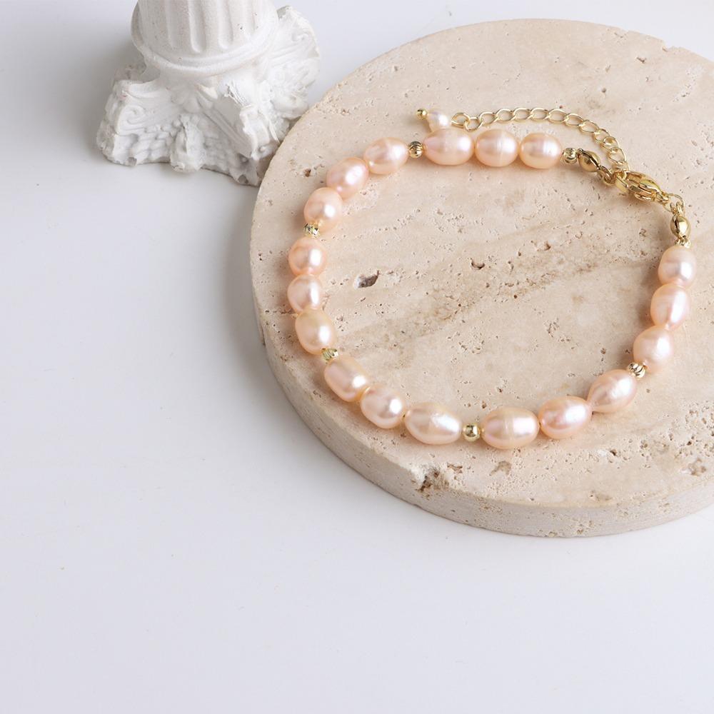 Baroque Pearls Freshwater Pearl Bracelets Adjustable Chain Beaded Strand Bracelets Women