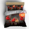 Cardinal Birds with Romantic Text Print Set Bedding Set (1 Duvet Cover, 2 Pillowcases, Duvet Not Included)