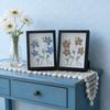 Sea Glass Flower And Bird Photo Frame, Home Desktop Decoration, Sea Glass Art Photo Frame Painting