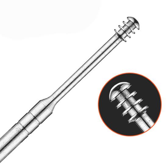 5Pcs Stainless Steel Spiral Spring Ear Picks Spoon Wax Removal Cleaner with Box