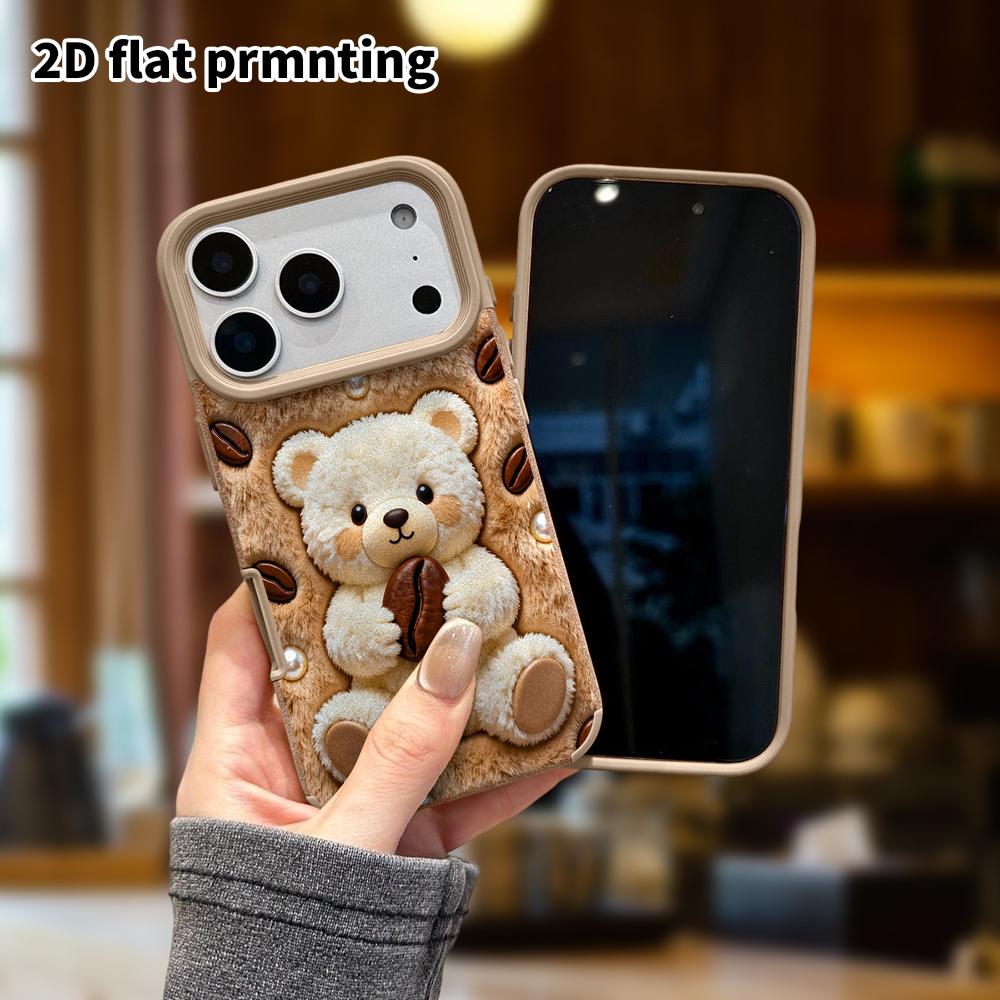 Phone Case: Lambskin 2D Flat Samsung Galaxy A34 A35 M05 M06 S20 S22 S21 FE Plus 5G Protective Case, Coffee Bear, Christmas and Halloween Gift