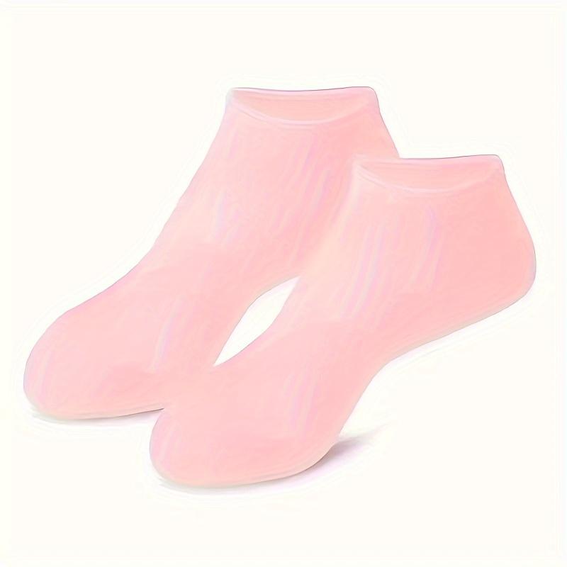 

1 Pair Silicone Moisturizing Socks for Dry, Cracked Feet - Foot Callus Softener with Aloe Vera Moisturizing Foot Spa Tool 1 pair розовый