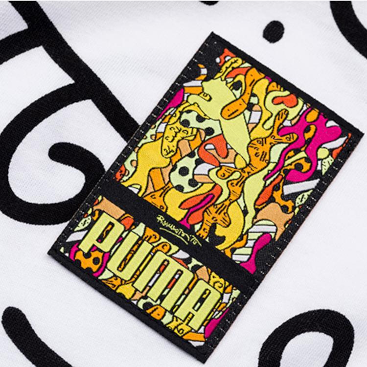 Puma X Britto Graffiti Print Round Neck Sports T-Shirt Unisex Tops White 532235-52