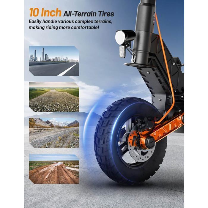 JOYOR S8 - Trottinette électrique - Moteur 600 W - Max 90km/h - Batterie 48 V 26 Ah - Pneus 10 pouces - Pliable - Noir