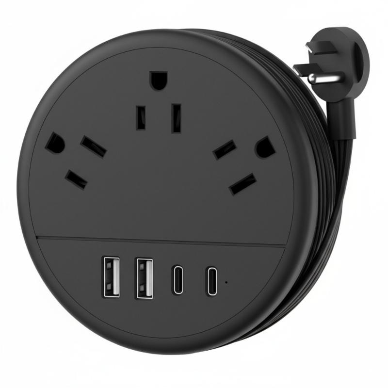 Schreibtisch-Ladestation Tragbare Steckdosenleisten mit USB-Schnellladung 3 Steckdosen 4 USB-Anschlüsse für Kreuzfahrtschiffe Flughäfen