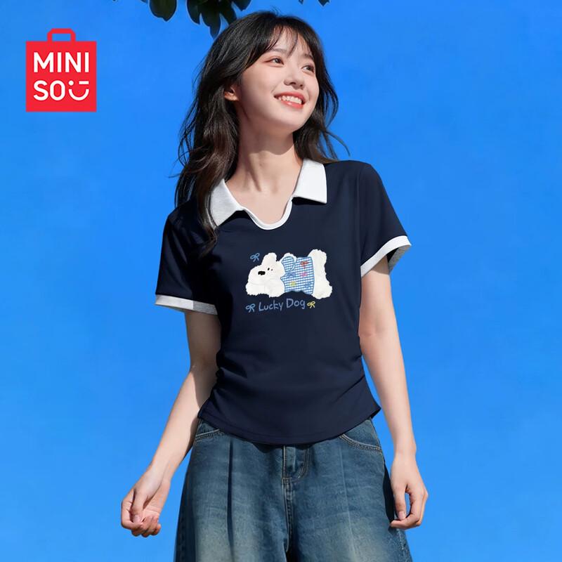 MINISO Women s Slim Fit Polo T-Shirt M