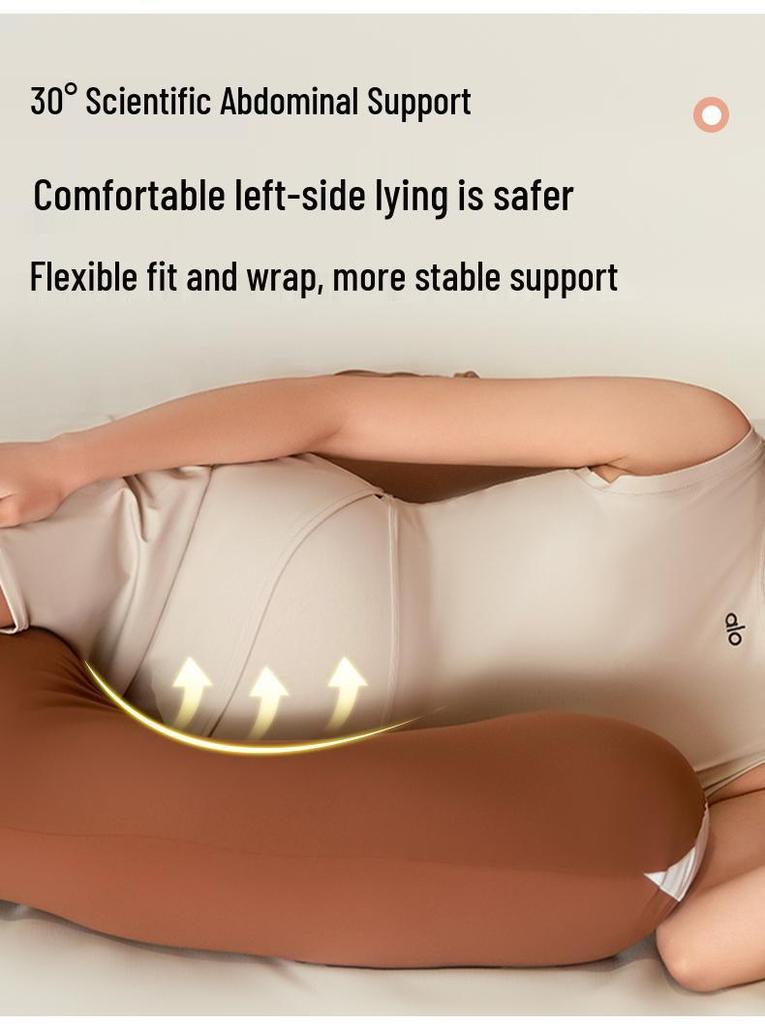 U-Shaped Lumbar & Belly Support Pregnancy Pillow for Side Sleeping