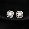 Upscale Fashion Zircon Clip On Earrings for Women Luxury Twisted Simulated Pearl Ear Clips Bridal Valentine's Day Jewelry Gifts