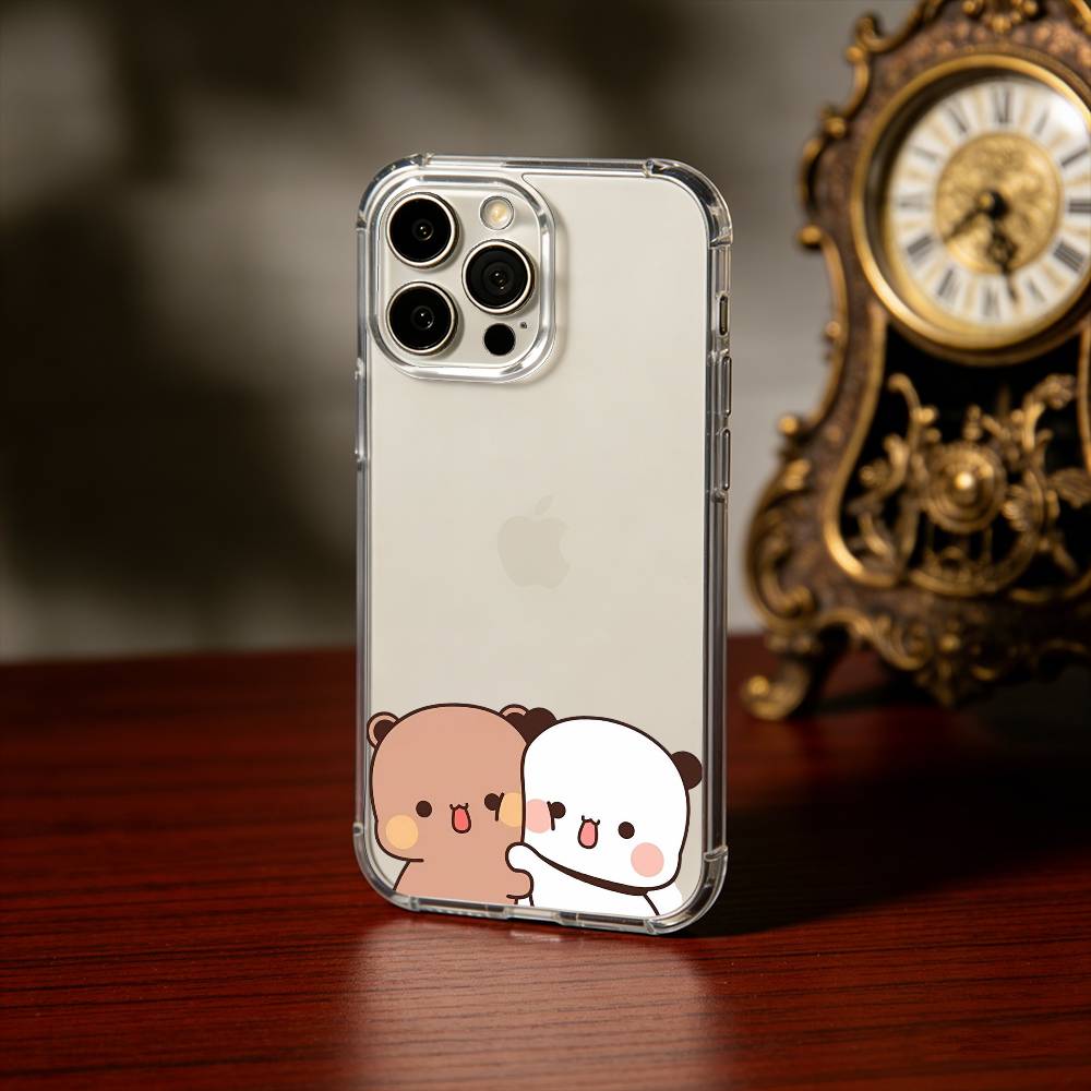 Милый прозрачный чехол D-DUDU B-BUBU для iPhone 17 16 15 14 13 12 11 Mini Pro Max Plus iPhone16pro