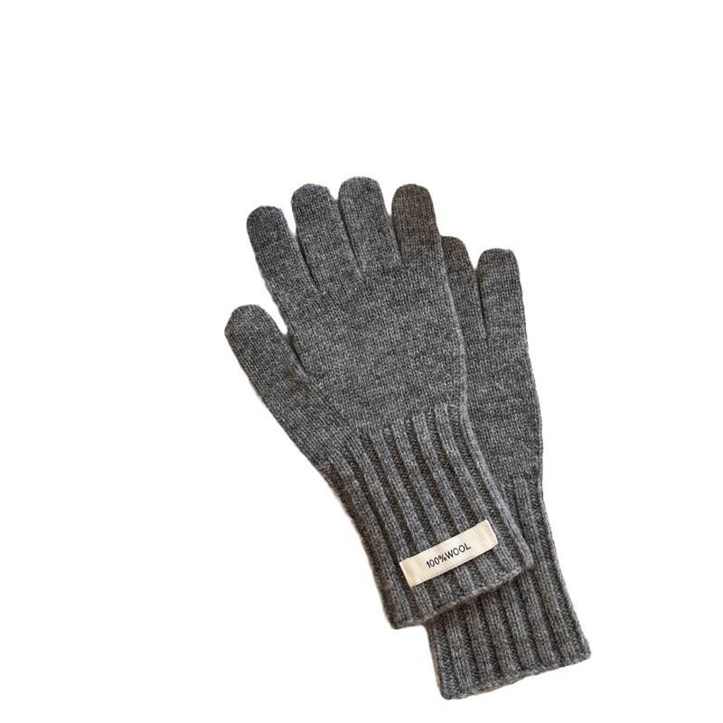 Australische Wollstrickhandschuhe für Damen mit freien Fingern und Touchscreen für Kälteschutz und Wärme beim Radfahren