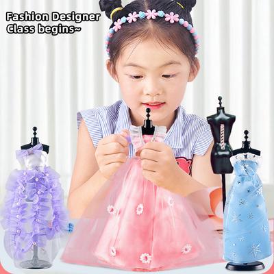 Children Clothes Design Making Kit Portable Dressing Up Toys For Girls Children's Day Gift