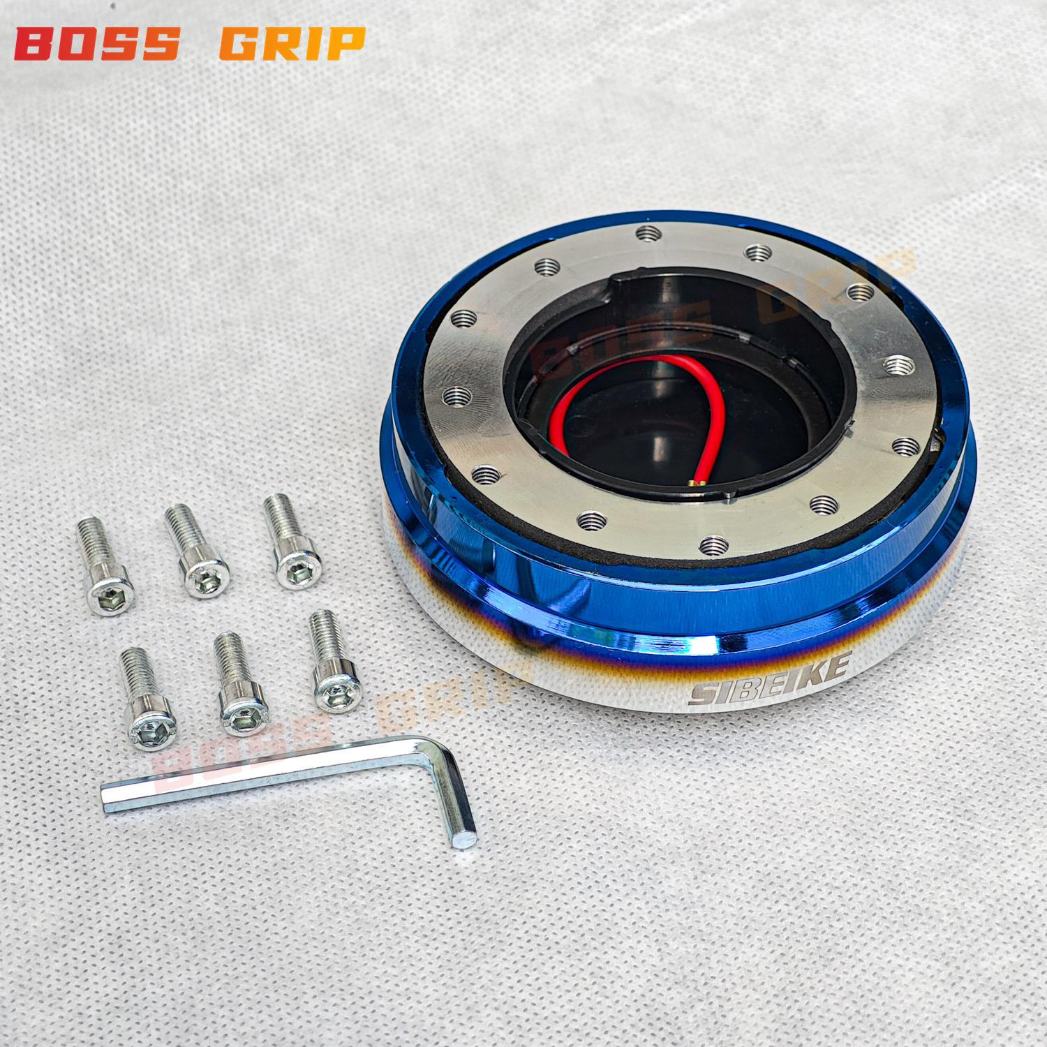 JDM Aluminum 6 Hole Quick Release Steering Wheel Quick Release Hub Adapter Snap Off Boss kit синий