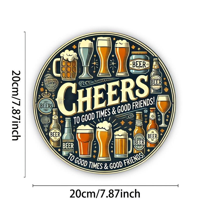 Cheers to Good Times Friends x Metal Tin Sign Perfect for HomeBarCafe Wall Decor Unique Gift Idea Best for Christma 20x20cm(8x8inch)