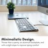 MACALLY Mac Keyboard, US Layout, Wired, All-Aluminum Frame, Slim, Quiet, Scissor-Style Keys, with Numeric Keypad, for Working from Home, Telework,